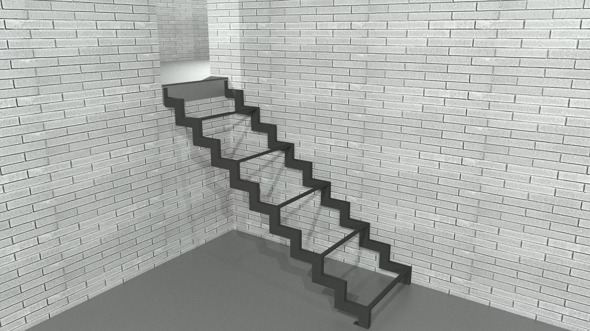 Прямая лестница на каркасе открытого типа